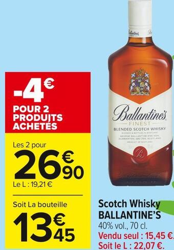 Carrefour Market Ballantine’s scotch whisky offre