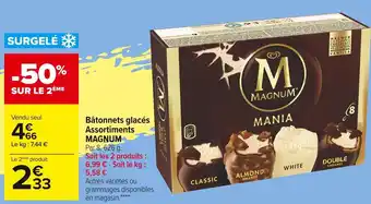 Carrefour Market Magnum bâtonnets glacés assortiments offre