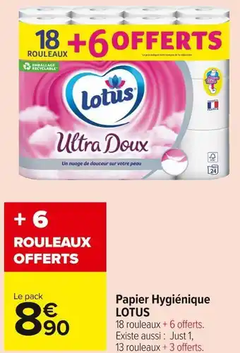 Carrefour Market Lotus papier hygiénique offre