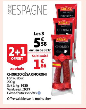 Auchan Chorizo César Moroni offre