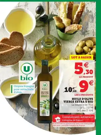 Super U Huile d'olive vierge extra U Bio offre