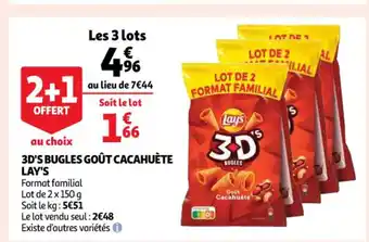Auchan Lay's 3D's Bugles goût cacahuète offre