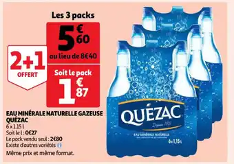 Auchan Quézac Eau Minérale Naturelle Gazeuse offre