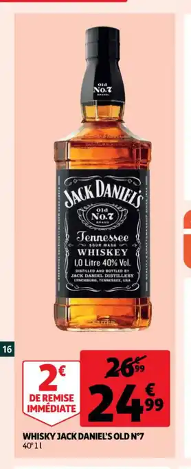 Auchan Whisky Jack daniel's old n°7 offre