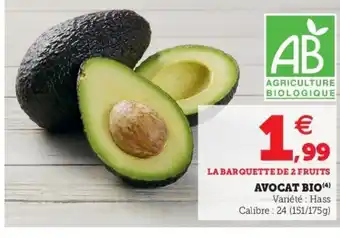 Super U Avocat bio offre