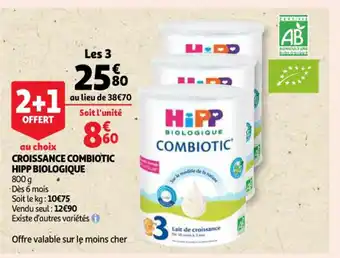 Auchan Croissance combiotic Hipp biologique offre