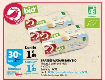 Auchan Brassés auchan baby bio offre