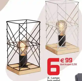 Gifi Lampe bois métal offre