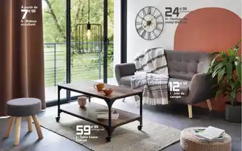 Gifi Rideau occultant, table basse détroi, horloge en métal ø 60 cm, jeté de canapé offre
