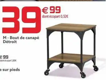 Gifi Bout de canapé détroit offre