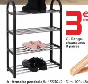 Gifi Range-chaussures 8 paires, armoire penderie offre