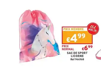 Trafic Sac de sport licorne offre