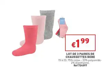 Trafic 3 paires de chaussettes bébé offre
