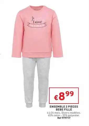 Trafic Ensemble 2 piecees bébé fille offre