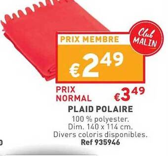 Trafic Plaid polaire offre