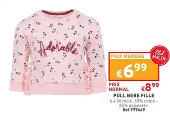 Trafic Pull bébé fille offre