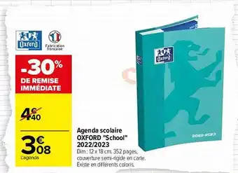 Carrefour Agenda scolaire oxford offre