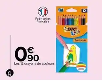 Carrefour Les 12 crayons de couleurs bic kids offre