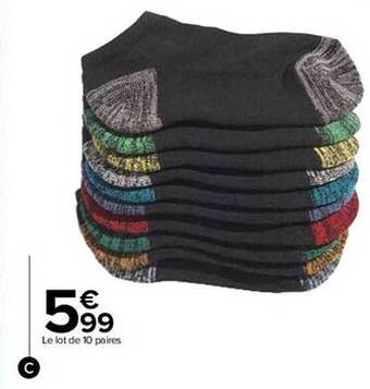 Carrefour Le lot de 10 paires offre