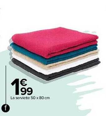 Carrefour La serviette 50 x 80 cm offre