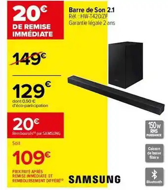 Carrefour Barre de son samsung offre