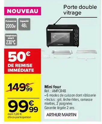 Carrefour Mini four arthur martin offre