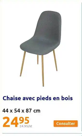 Action Chaise avec pieds en bois offre