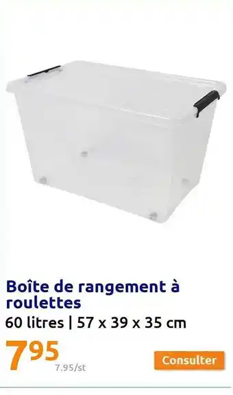 Action Boîte de rangement à roulettes offre