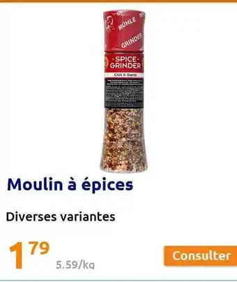 Action Moulin à épices offre