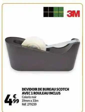 Dévidoir de bureau scotch avec 1 rouleau inclus