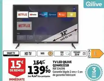 Auchan Tv led qilive q24hs221b offre