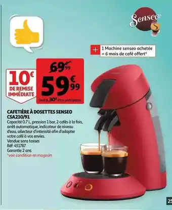Cafeitère à dossettes senseo csa210-91