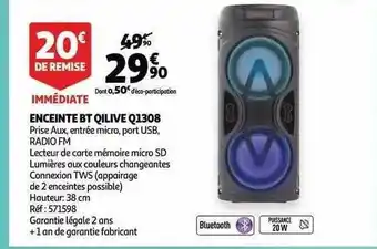 Auchan Enceinte bt qilive q1308 offre