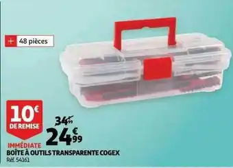 Auchan Boîte à outils transparente cogex offre