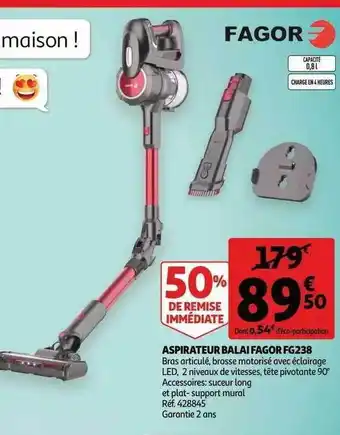 Auchan Aspirateur balai fagor fg238 offre