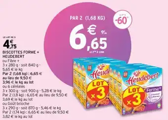 Intermarché HEUDEBERT biscottes forme + heudebert offre