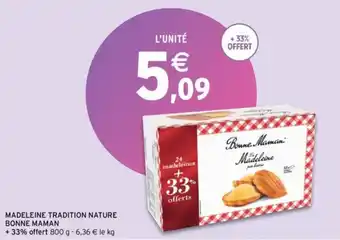 Intermarché BONNE MAMAN madeleine tradition nature offre