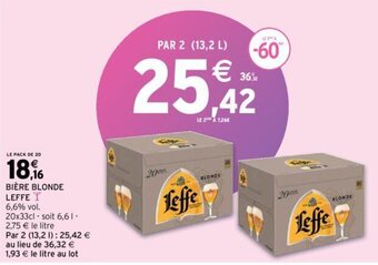 Intermarché LEFFE bière blonde offre