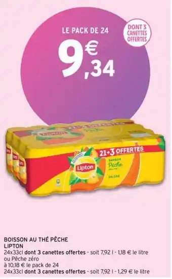 Intermarché LIPTON boisson au thé pêche offre