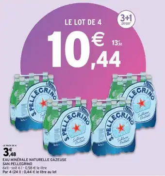 Intermarché SAN PELLEGRINO eau minérale naturelle gazeuse offre