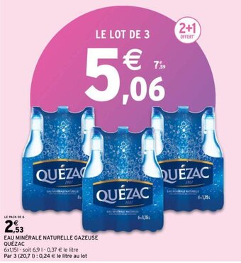 Intermarché QUEZAC eau minérale naturelle gazeuse offre
