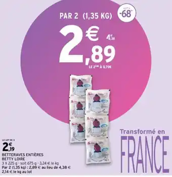 Intermarché Betteraves entières betty noire offre