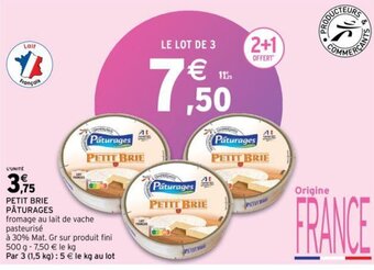 Intermarché PÂTURAGES petit brie offre