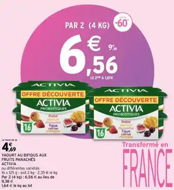 Intermarché ACTIVIA yaourt au bifidus aux fruits panachés offre