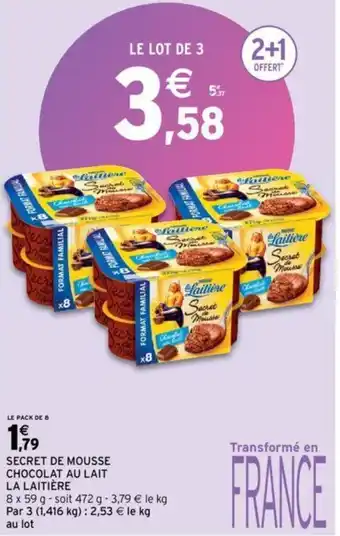 Intermarché LA LAITIÈRE secret de mousse chocolat au lait offre