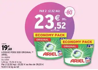 Intermarché ARIEL lessive pods 50D original offre