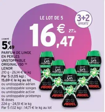 Intermarché LENOR parfum de linge en perles unstoppable original 15D offre
