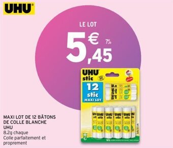 Intermarché UHU maxi lot de 12 bâtons de colle blanche offre