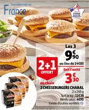 Auchan 2 cheeseburgers charal offre