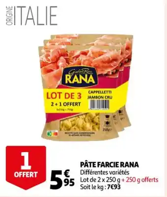 Auchan Pâte farcie rana offre